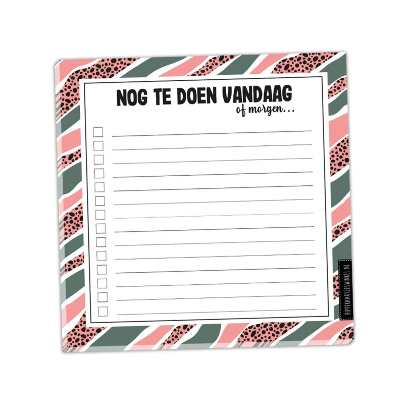 notitieblok nog te doen vandaag of morgen