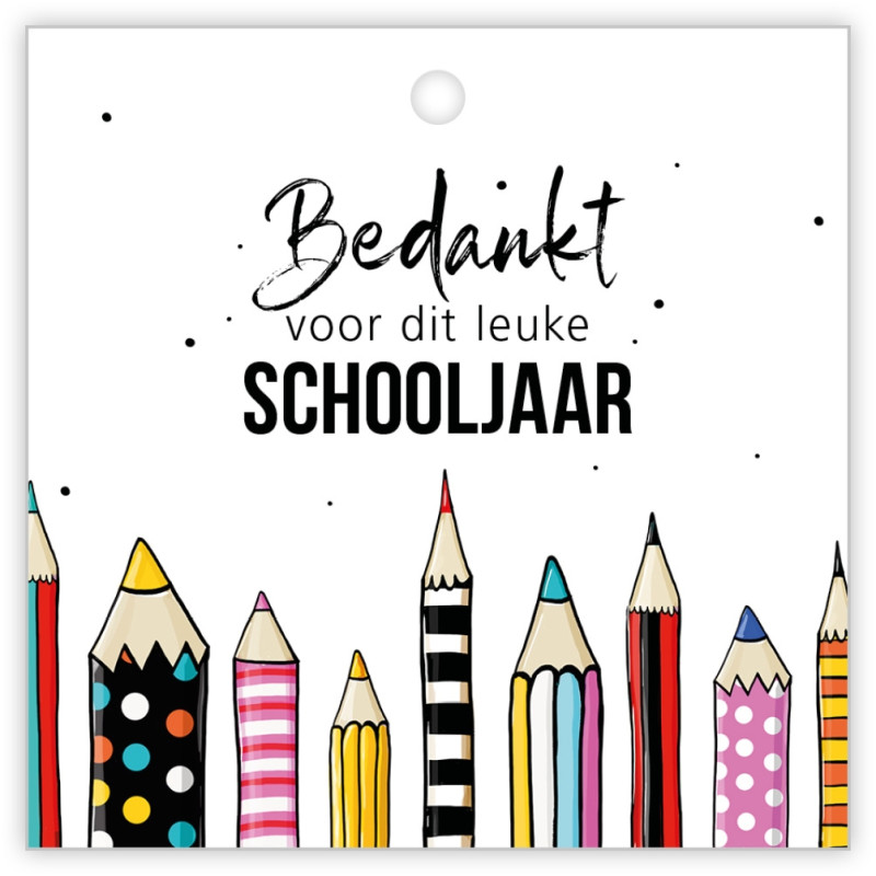 kadokaartje potlood bedankt voor dit schooljaar