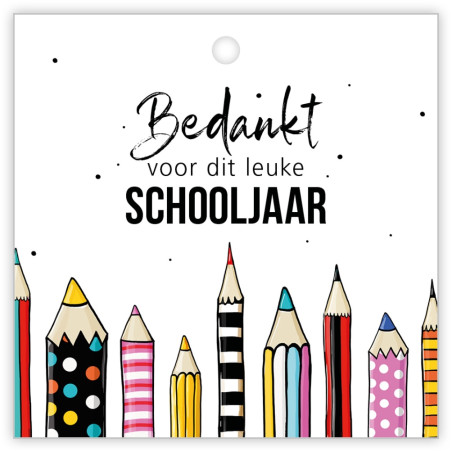 kadokaartje potlood bedankt voor dit schooljaar