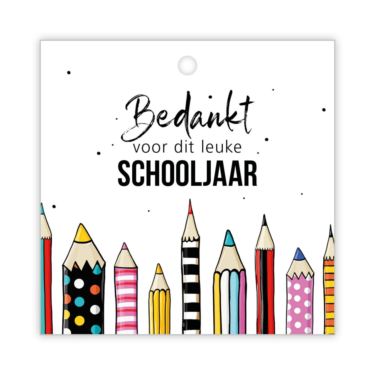 kadokaartje potlood bedankt voor dit schooljaar