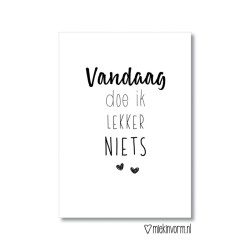 kaart vandaag doe ik lekker niets