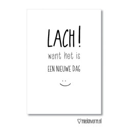 kaart lach want het is een nieuwe dag