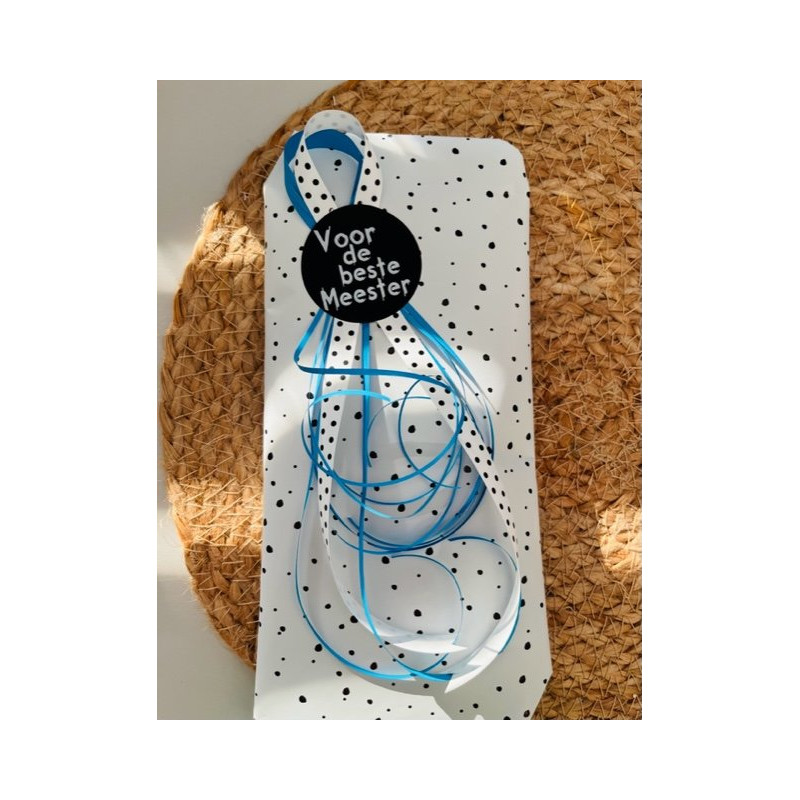 sticker voor de beste meester zwart wit