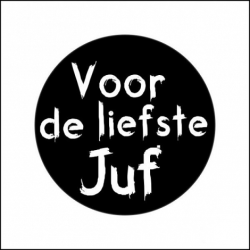 sticker liefste juf zwart wit