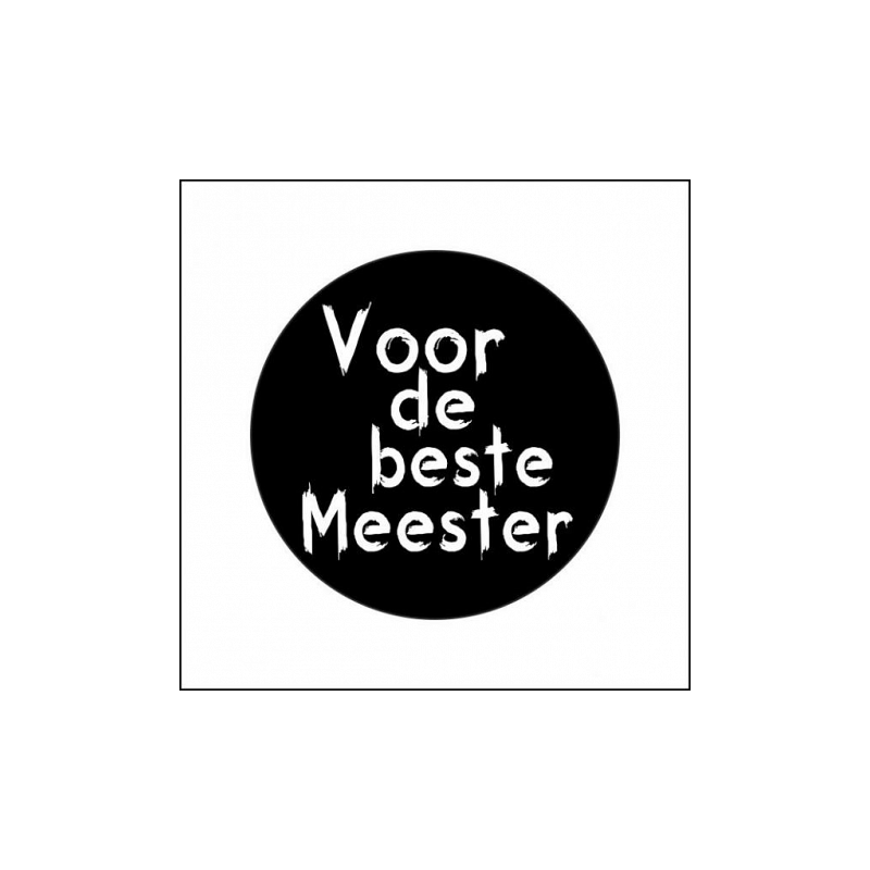 sticker voor de beste meester zwart wit