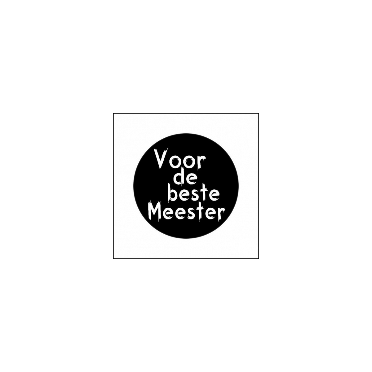 sticker voor de beste meester zwart wit