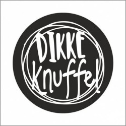sticker dikke knuffel zwart wit
