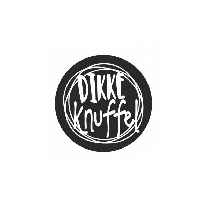 sticker dikke knuffel zwart wit