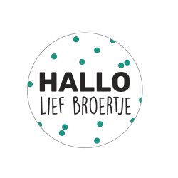 sticker hallo lief broertje