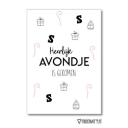 Sinterklaas kaart Heerlijk avondje is gekomen MV