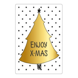sticker kerstboom enjoy xmas