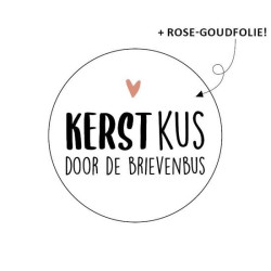 kerst sticker kerstkus door de brievenbus