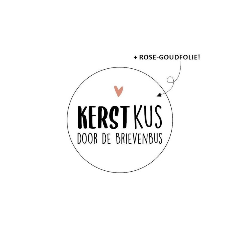kerst sticker kerstkus door de brievenbus