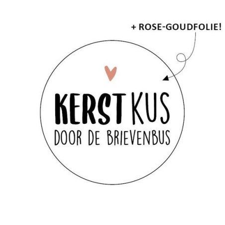 kerst sticker kerstkus door de brievenbus