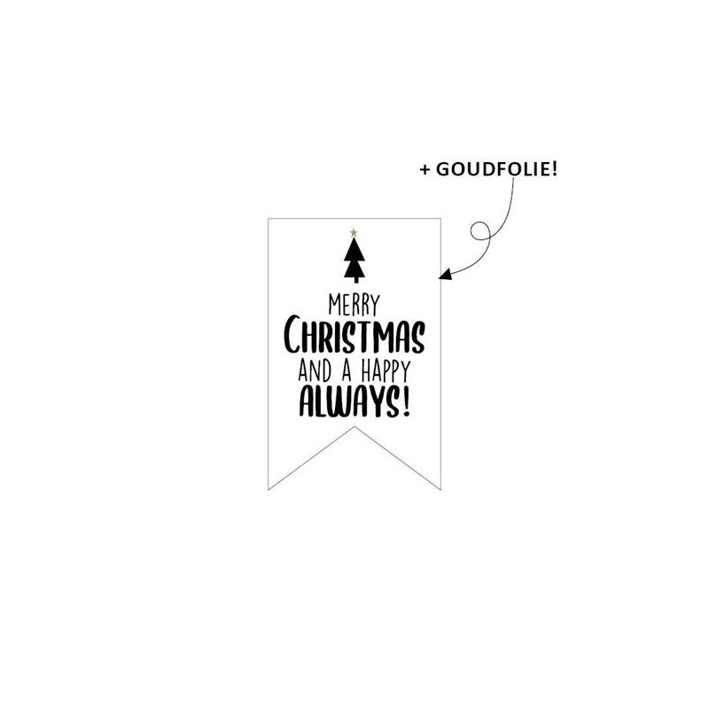 kerst sticker vaantje happy always