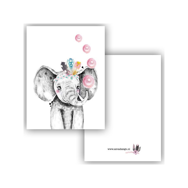 mini kaartje olifant