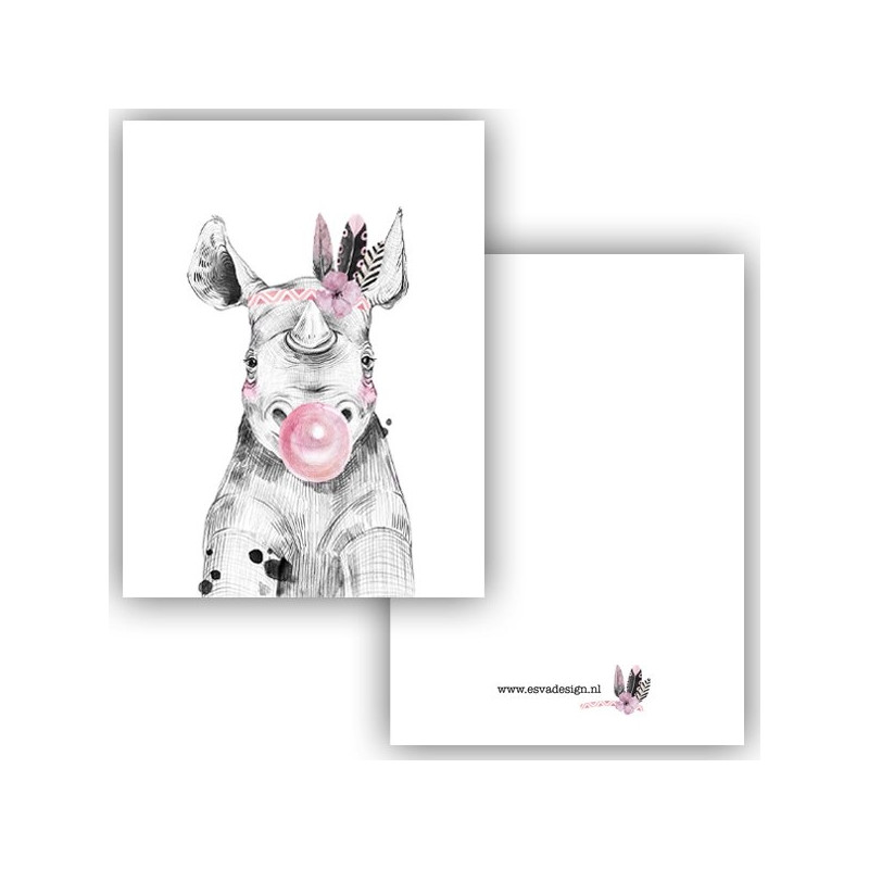 mini kaartje nijlpaard