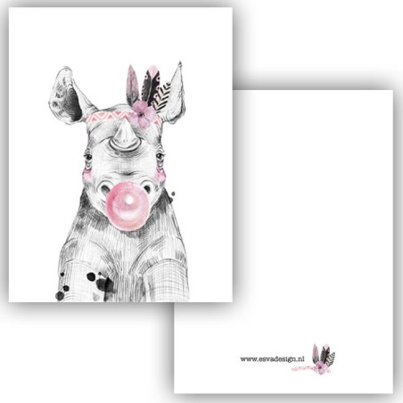 mini kaartje nijlpaard