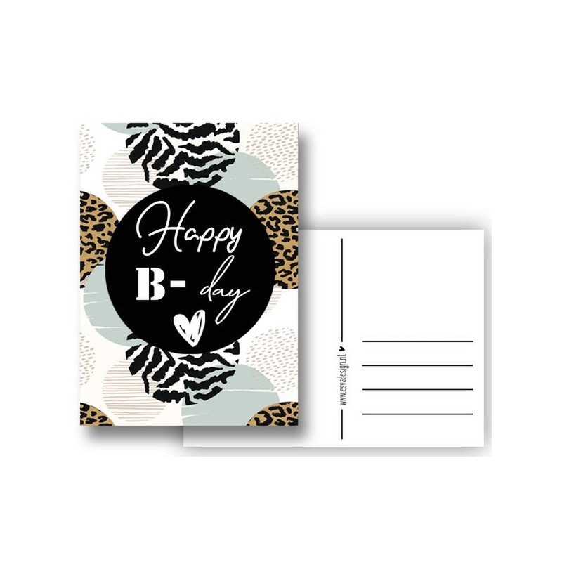 kaart happy b-day groen