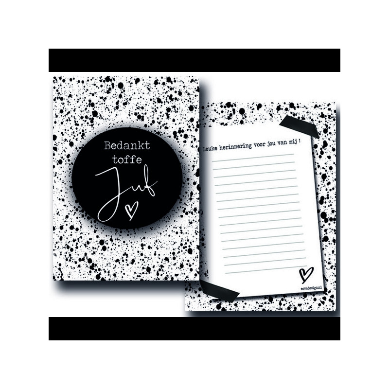 kaart bedankt toffe juf spots