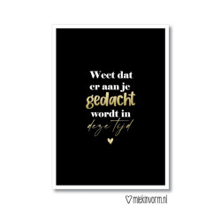 kerstkaart gedacht deze tijd