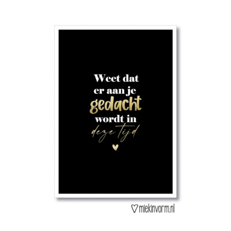 kerstkaart gedacht deze tijd