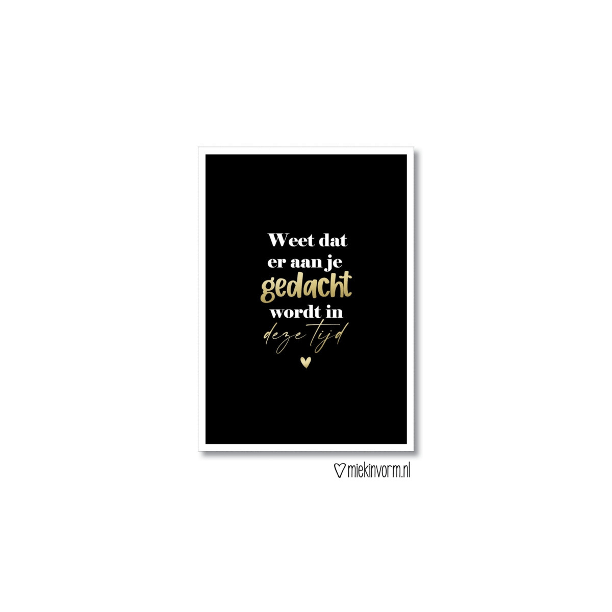 kerstkaart gedacht deze tijd