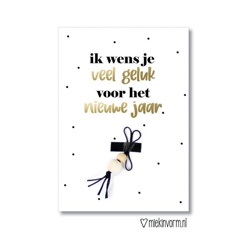 kerstkaart met gelukspoppetje
