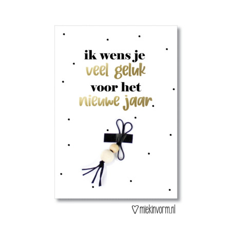 kerstkaart met gelukspoppetje