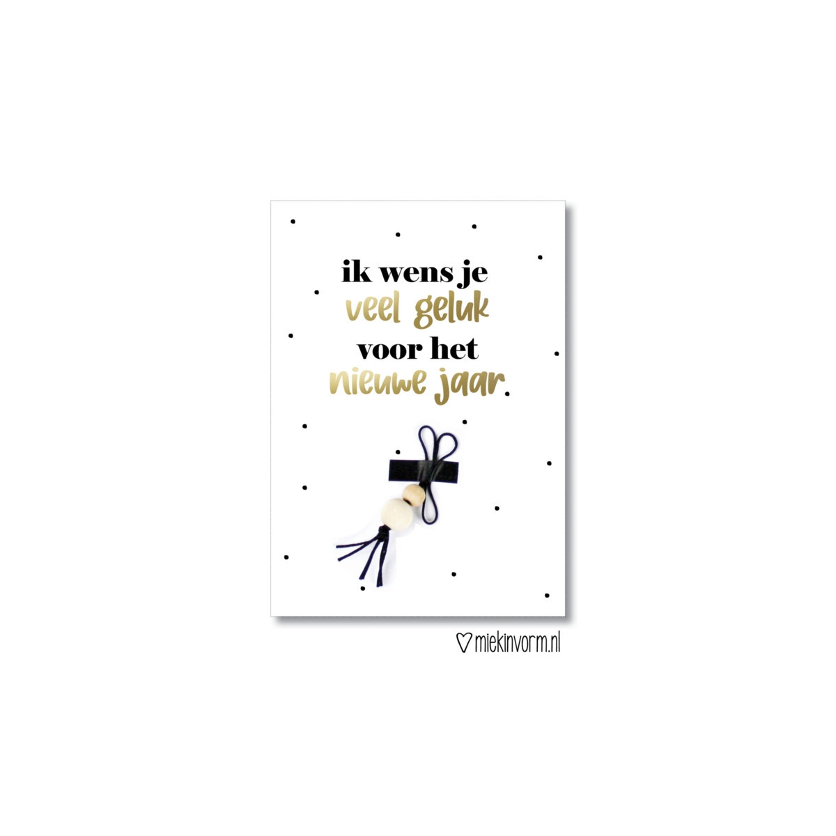 kerstkaart met gelukspoppetje