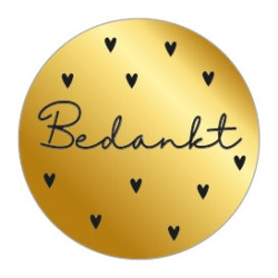 sticker bedankt goud