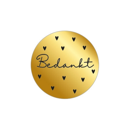 sticker bedankt goud