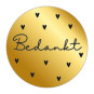 sticker bedankt goud