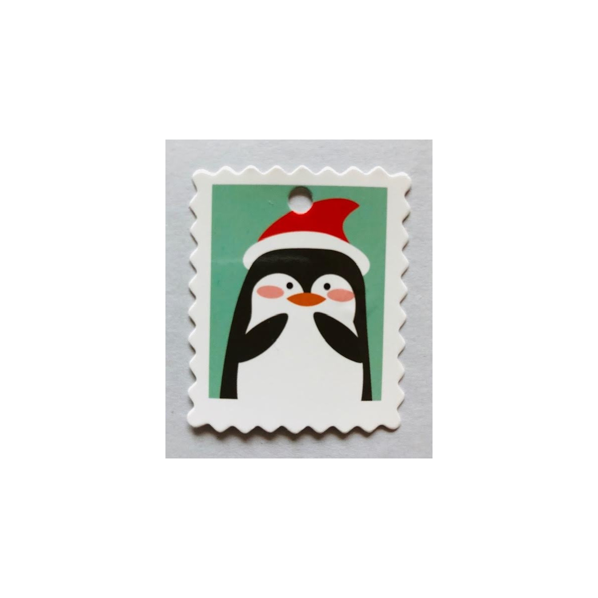 kerst postzegel label pinguin