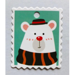 kerst postzegel label beer