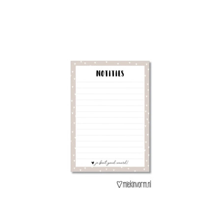 notitieblok jj bent goud waard