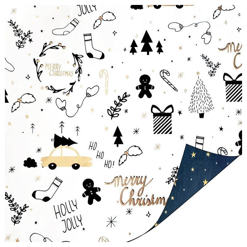 kadopapier holly jolly sterren