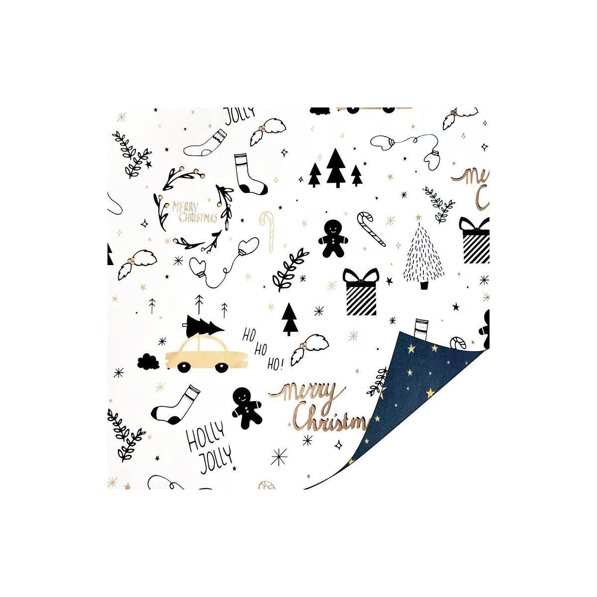 kadopapier holly jolly sterren