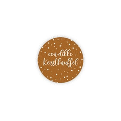 sticker een dikke kerstknuffel terra