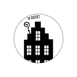 sint sticker huisje voor
