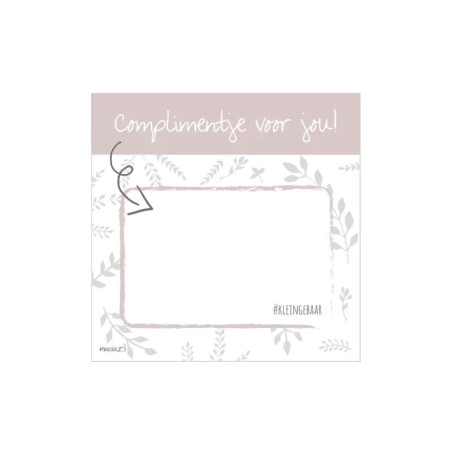 complimentenblokje roze