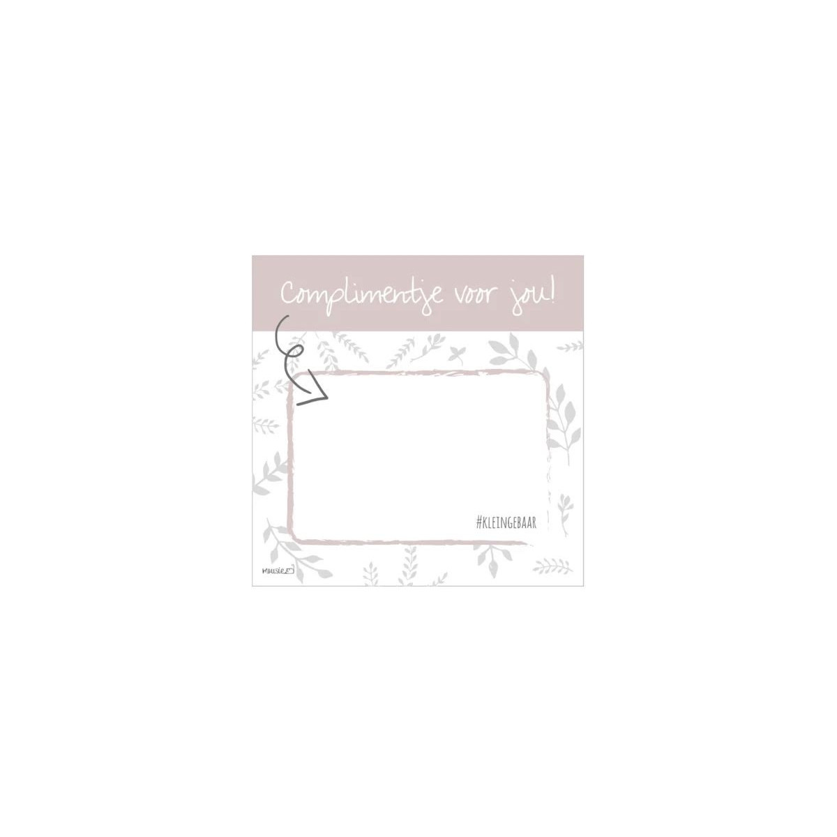 complimentenblokje roze