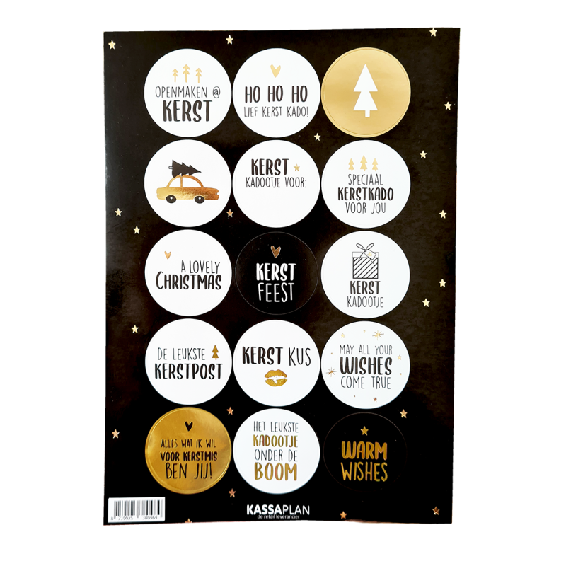 stickervel kerst warm wishes