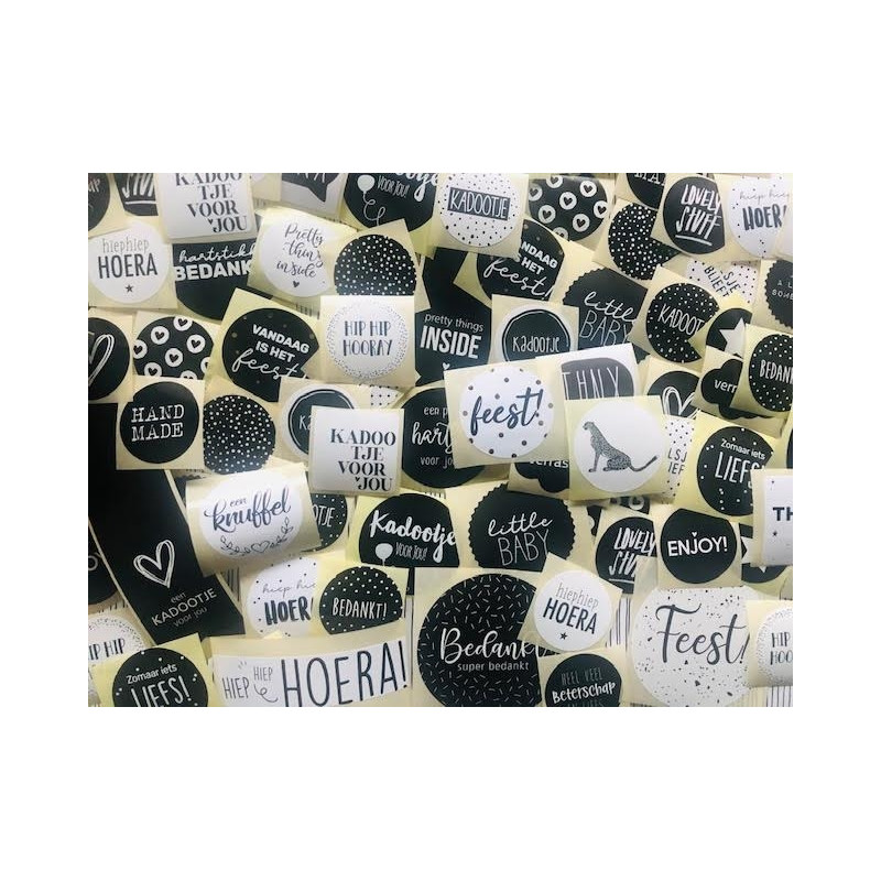 stickerpakket zwartwit
