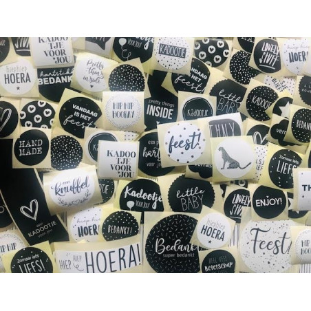stickerpakket zwartwit