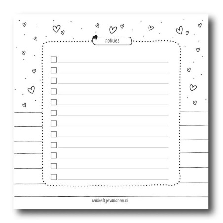 notities zwart wit