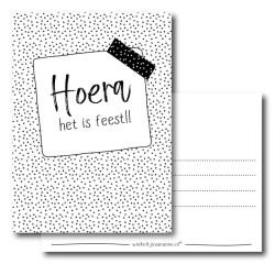 kaart hoera het is feest