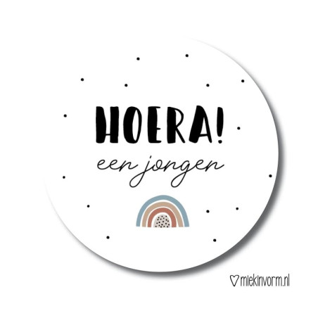 sticker regenboog jongen