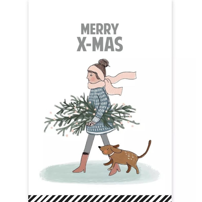 kaart Xmas meisje