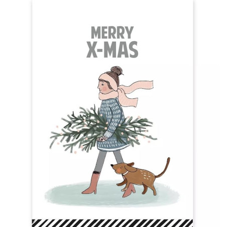 kaart Xmas meisje